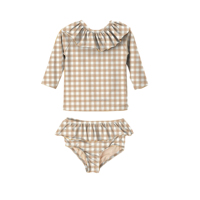2023 à volants bébé/enfant en bas âge filles Rash Guard 2 pièces maillot de bain ensemble mi-longueur manches UV maillot de bain UPF 50 + Protection solaire