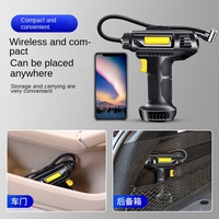 Portable High-Power Cordless Electric Car Air Pump & Tire Inflator Digital Display USB Charging Plastic Material for Vehicles