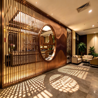 Paravent décoratif Art Déco en acier inoxydable découpé au laser sur mesure, séparateur de pièce pour hall d'hôtel de luxe, décoration intérieure