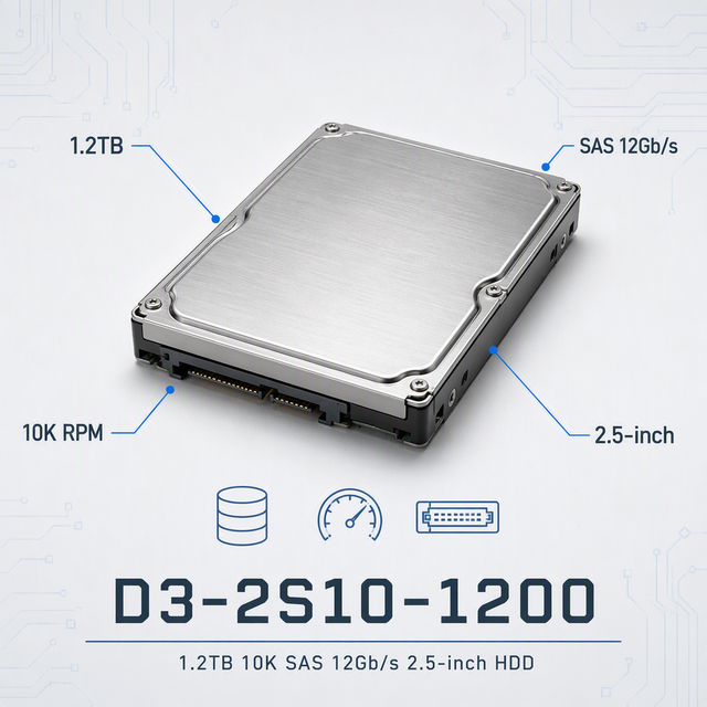 D3-2S10-1200 1.2TB SAS 10K RPM 12Gbps 2.5 Inch Internal Hard Drive Enterprise Server Data Center Storage