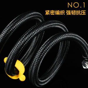 Manguera flexible negra trenzada para suministro de agua, 1/2 pulgada de diámetro interior, para conexión de grifo de inodoro y calentador de agua. - Product Image 2