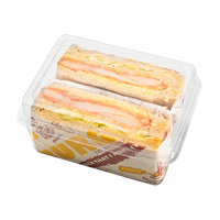 Boîte à sandwich en plastique PET recyclable transparente avec séparateur, 100 pièces, contenants alimentaires jetables divisés pour gâteaux, boulangerie, à emporter