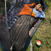 Sac de couchage ultraléger 95% duvet de canard 850FP, matelas gonflable de camping, oreiller, draps, couverture de couchage, sac de couchage zippé pour temps froid