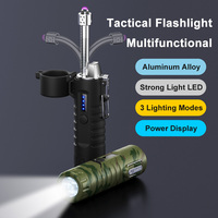 Arc Plasma Briquet Électrique 360 ° Flexible Col de Cygne Télescopique Faire Feu Sans Flamme Cigarette Survie Gear Lampe de Poche Tactique