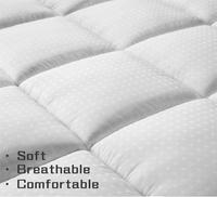 Surmatelas extra épais Queen 400 TC 100% coton, surmatelas rafraîchissant et respirant, protège-matelas