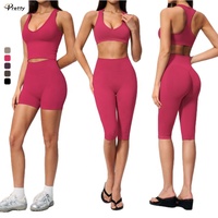 Ensemble de sport sans couture à séchage rapide, anti-choc, taille haute, pour femme, idéal pour la course, le fitness en extérieur et la gym, avec leggings anti-transpiration pour les squats
