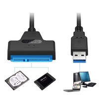 Adaptador USB 3.0 a SATA de Alta Calidad DTECH de 20 cm, Cable USB a SATA para Disco Duro de 2.5 Pulgadas, Datos de PC, SSD