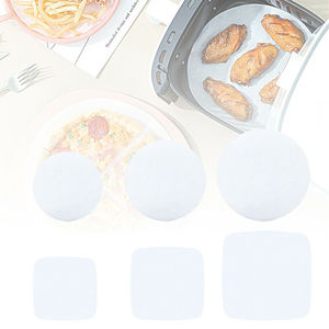 Air Fryer Oil Proof <b>Paper</b> Round And Square Non Stick Baking Mat Silicone <b>Paper</b> For <b>Kitchen</b> Use Disposable White 38Gsm - Product Image 1