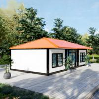 Maison Modulaire Conteneurisée Extensible en Acier, Villas Résidentielles de Luxe Préfabriquées en Bois Style Mid-Century Modern, Abri Préfabriqué