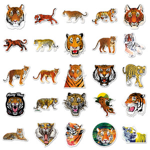 Autocollants HOYO Tiger, 50 pièces/paquet, autocollants décoratifs Tigre Royal Bengal Rayé pour Ordinateurs Portables, Vélos, Téléphones - Product Image 5
