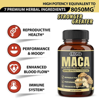 Capsules de complément alimentaire à base de plantes, marque privée OEM, racine de maca noire pour la puissance masculine des adultes et l'augmentation des fesses et des hanches chez la femme