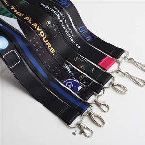 Black Custom Printed Sublimation Neck Strap Id Badge Card Holder Lanyard Customised Cheap Polyester Lanyards with Logo