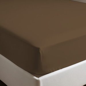 Sábana Ajustable 100% Algodón Marrón 120x200cm Tamaño Cama Italiana - Product Image 1