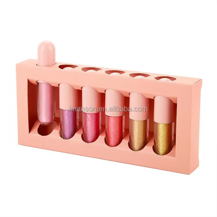 New trendy líquido batom set fabricação barato orgânico lipgloss vegan lábio caixa conjunto de presente nude lip gloss