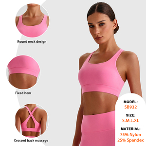 Top Deportivo Sexy para Mujer, Estilo Yoga, Espalda Cruzada, Halter con Relleno, Alta Sujeción, Secado Rápido, Transpirable, para Running y Fitness - Product Image 2