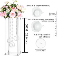 Prêt à expédier – Centre de table de mariage de luxe classique en acrylique de 23,6 pouces, avec pendentif boule sur piédestal, durable et de haute qualité