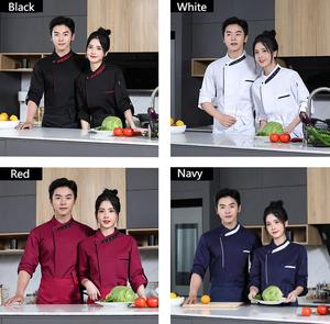 Durable Cotton Polyester Chef <b>Work</b> Jacket Long Sleeve Anti-Pilling Wash-Resistant Kitchen Wear - Product Image 4