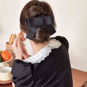 France Fashion Unisex Sweet Daily Metal Hair Accessories Silk Satin Fabric Big <b>Bow</b> Hairgrip Ribbon Spring Hair <b>Clips</b> - Product Image 1