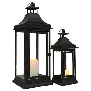 Black Vintage Hanging Metal Tower Lanterns /Candle Holders for Garden /Living Room/ Indoor /Outdoor /Parties /Weddings /Balcony