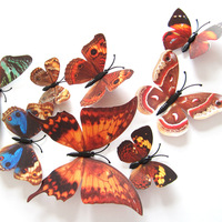 Stickers muraux amovibles en 3D, décoration à papillons pour enfants, autocollant pour bricolage, vente en gros,