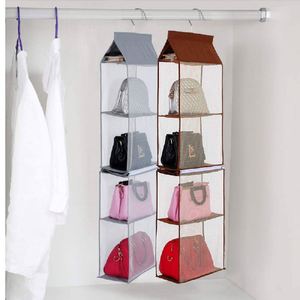 Hot Sale Women's Foldable Non-Woven Fabric Hanging Organizer Multi-Layer Sturdy Hook for Purse and Handbag Storage in Wardrobe - Product Image 6