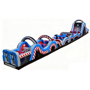 Castillo Inflable con Tobogán y Obstáculos con Temática Navideña Radical Run, Desafío de Carrera Inflable, Uso Comercial, PVC - Product Image 4