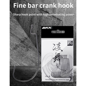BKK <b>Black</b> Diamond Crank <b>Hook</b> Super Slippery Barbed Single Soft Bait Fishing <b>Hook</b> for Bass Mandarin Fish Lure Fishing - Product Image 4