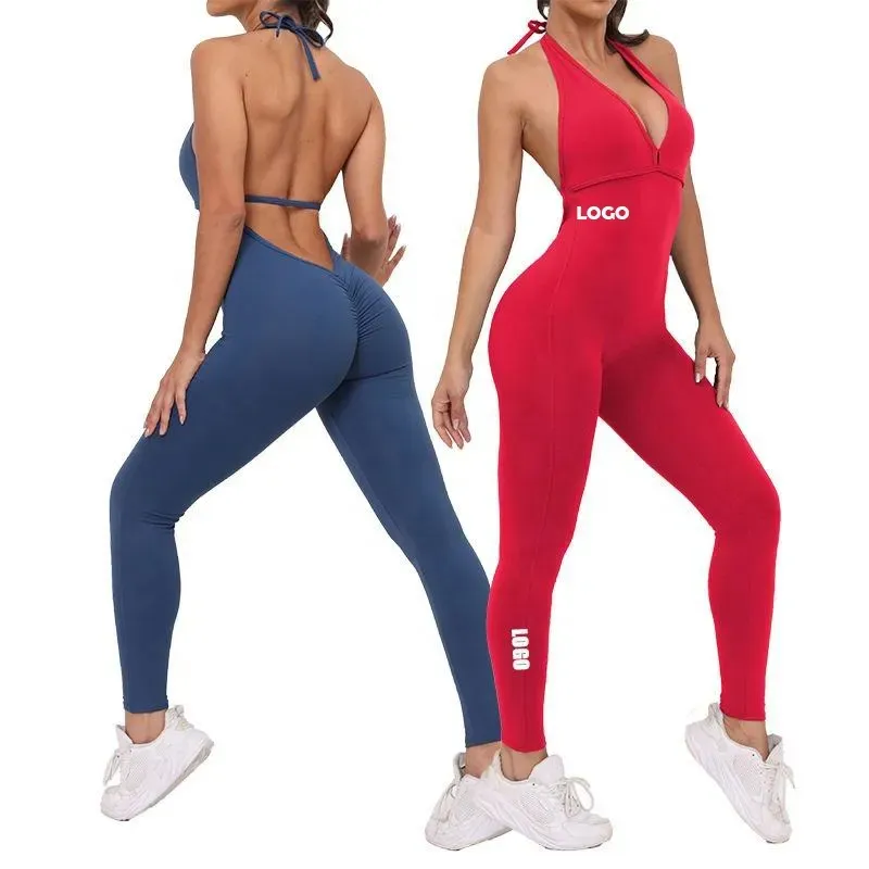 New Fashion Casual Damen Jumps uit Einteilige Sets Custom Outfit Damen Bodycon Spandex Nylon Stoff Yoga Jumps uit