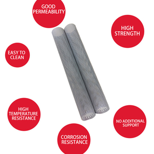 100 150 마이크론 0.5 1 2 3mm 구멍 Ss 천공 304 스테인레스 스틸 원형 실린더 천공 필터 튜브 - Product Image 4