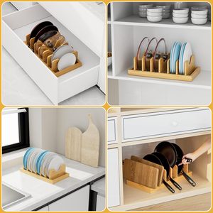 Wooden Multi Layer Pot Lid Rack With <b>Stand</b> Kitchen Storage Organizer For <b>Pans</b> And Cutting Boards - Product Image 4