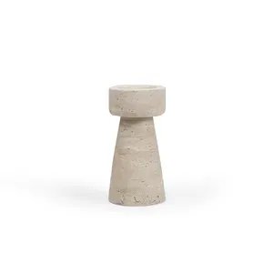 Stonekoc Wabi-sabi candelabro moderno in pietra naturale travertino portacandele per casa matrimonio oggetti decorativi