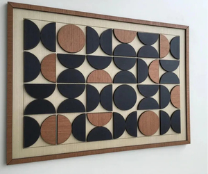 202504 moderna arte astratta parete di <span class=keywords><strong>legno</strong></span> appesa geometrica Still Life modello mobile in <span class=keywords><strong>legno</strong></span> naturale decoro - Product Image 1