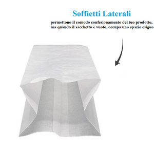 Sacs en papier kraft blanc 22x44 cm pour l'emballage et le transport alimentaire - Product Image 4