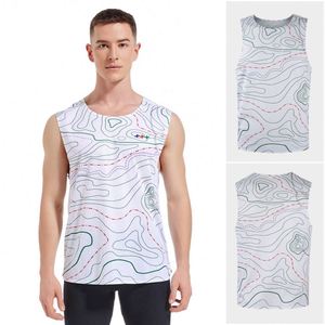 Sublimation Men's Crew Neck <b>Running</b> <b>Singlet</b> Custom Breathable Marathon Tank Top Quick-Drying Mesh Lightweight Sleeveless Workout - Product Image 1