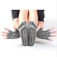 Lot de chaussettes et gants de yoga antidérapants à 5 doigts pour femmes, idéaux pour le yoga et le Pilates