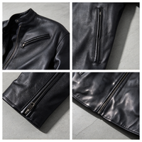Veste en similicuir PU personnalisée pour homme, style motard vintage, col montant, poches zippées, streetwear, vêtements d'extérieur pour homme TKAN1040