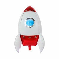 Balon Helium Tema Luar Angkasa Astronot 4D Aluminium Foil 24 Inci Baru untuk Dekorasi Pesta Grosir