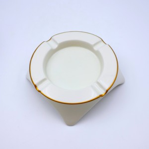 Cendrier de luxe classique en céramique grande taille avec logo personnalisé noir/blanc, sans fumée, pour hommes, voyage, intérieur/extérieur - Product Image 5