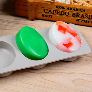 4 khoang tái chế silicon xà phòng khuôn Tùy chỉnh hình bầu dục xà phòng làm cho thủ công tự chế cho phòng tắm gia đình để sử dụng nến - Product Image 2