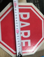 Bâton de signalisation routière réfléchissant 21cm / 31cm / 46cm Vert SIGA Rouge PARE – Panneau de signalisation manuel pour avertissement routier