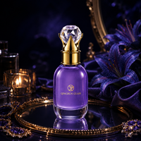 Flacon de parfum en verre royal de luxe 100 ml avec boîte, fond épais, logo personnalisé, flacon de parfum rond vide avec bouchon de luxe
