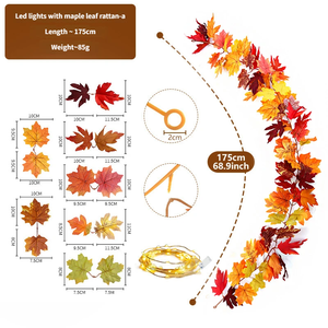 Otoño Hojas de arce vid decoración colgante de pared simulación hoja de arce guirnalda gracias dando decoración del hogar - Product Image 5
