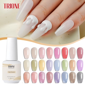 Vernis Gel Transparent <span class=keywords><strong>Rose</strong></span> Lacté Naturel Effet Gelée Nude UV LED pour Ongles, Fournitures d'Art Ongulaire, Marque Privée - Product Image 1