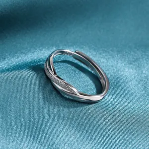 New 925 Sterling Silver 18k Gold Plated Irregular Adjustable Women's Ring