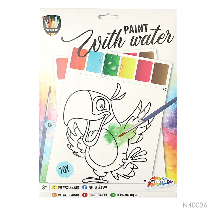 Hoge Kwaliteit Water Schilderen Boek Met Pigment Opp Pakket Custom Design Kid Colouring Papieren Boek