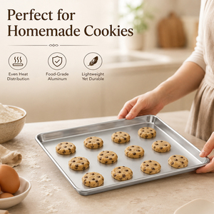 <span class=keywords><strong>Teglia</strong></span> da Forno Rettangolare Bassa in Alluminio per Alimenti, per Torte, Muffin, Cottura e Raffreddamento in Forno - Product Image 4