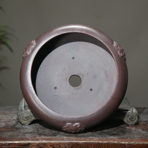 Purple Clay Flower <b>Pot</b> Animal Face Design No <b>Drainage</b> Holes Water Basin Aquatic <b>Plant</b> Bonsai <b>Pot</b> - Product Image 2