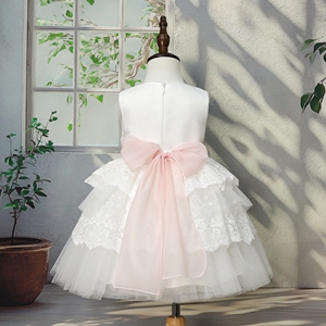 Nuovo Design Abiti da Damigella <span class=keywords><strong>Bianchi</strong></span> Senza Maniche per Bambine con Decorazioni in Pizzo e Applicazioni Floreali - Product Image 5