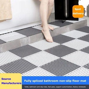 Alfombrilla de ducha de baño suave de PVC de alta calidad, baldosas de suelo impermeables de cocina de empalme antideslizante con drenaje - Product Image 2