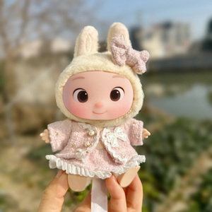 Cute Floral Dress 17cm <b>Doll</b> Clothes Set Soft Fabric Fashion with Bow Hair Clip & Skirt Outfit Lifestyle Series Soft Toy Unisex - Product Image 5